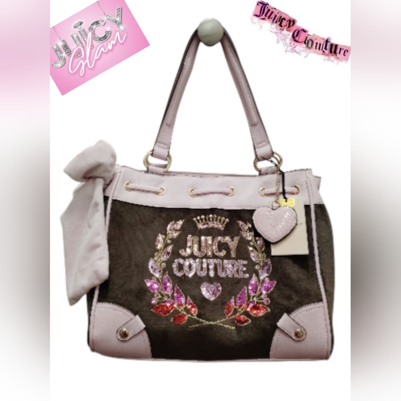 Juicy Couture Handbags - 👑JUICY COUTURE floral Ombre ColorSequin *DAYDREAMER* Pink and Brown Bag❤️💜 🩷